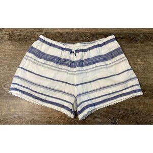 Polo Ralph Lauren Women's Striped Cotton Shorts Relaxed Size XS Blue White